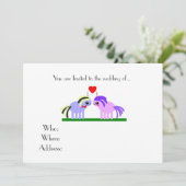 schattige eenhoorn bruiloft kaart (Staand voorkant)