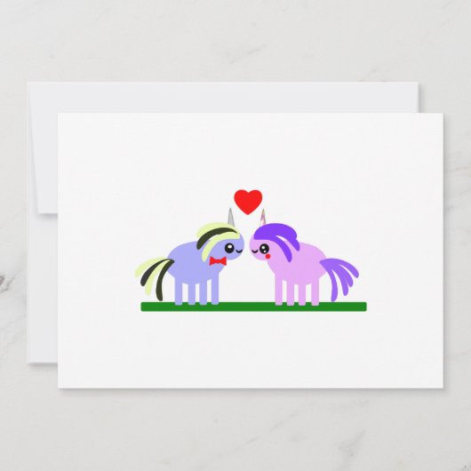 schattige eenhoorn bruiloft kaart (Achterkant)