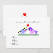 schattige eenhoorn bruiloft kaart (Voorkant / Achterkant)