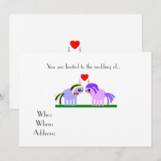 schattige eenhoorn bruiloft kaart (Voorkant / Achterkant)