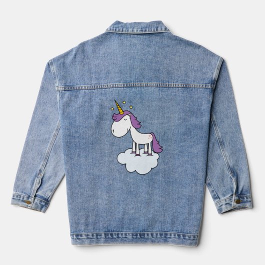 Schattige eenhoorn denim jacket (Achterkant)