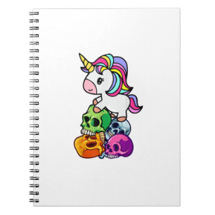 Schattige Eenhoorn & Dode Schedels. Grappige Goth Notitieboek