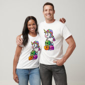 Schattige Eenhoorn & Dode Schedels. Grappige Goth T-shirt (Unisex)