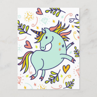 Schattige eenhoorn Doodle Briefkaart
