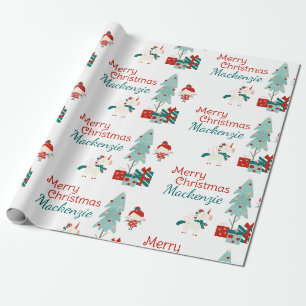 Schattige Eenhoorn en Fee Persoonlijke Naam Pretti Cadeaupapier