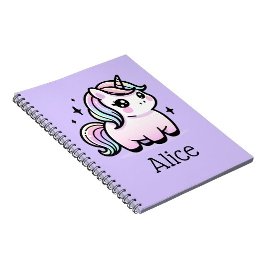Schattige eenhoorn gepersonaliseerd Notitieboek (Rechterzijde)
