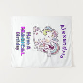 Schattige Eenhoorn Heeft Een Magische Verjaardag Wandkleed (Voorkant (horizontaal))