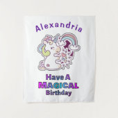 Schattige Eenhoorn Heeft Een Magische Verjaardag Wandkleed (Voorkant)