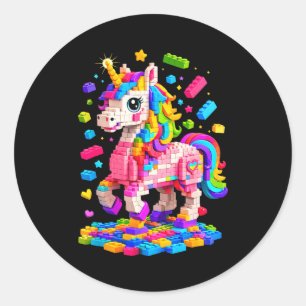 Schattige eenhoorn hoofd bouwer het bouwen van bak ronde sticker