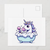 Schattige eenhoorn in een badkuip briefkaart (Voorkant / Achterkant)