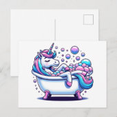 Schattige eenhoorn in een badkuip briefkaart (Voorkant / Achterkant)