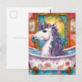 Schattige Eenhoorn in het Bad Briefkaart (Voorkant / Achterkant)