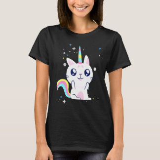 Schattige Eenhoorn Kat Caticorn Meisjes Otaku Japa T-shirt