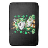 Schattige Eenhoorn Klaver St. Patrick's Dag Badmat (Voorkant Verticaal)