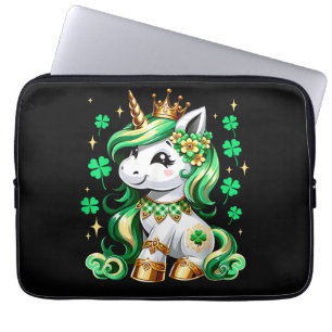 Schattige Eenhoorn Klaver St. Patrick's Dag Laptop Sleeve
