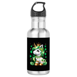 Schattige Eenhoorn Klaver St. Patrick's Dag Waterfles