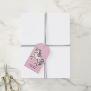 Schattige eenhoorn magische prinses meisjesachtige cadeaulabel