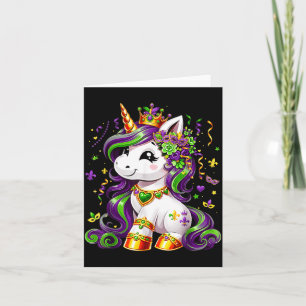 Schattige eenhoorn mardi gras meisjes kinderen vro kaart
