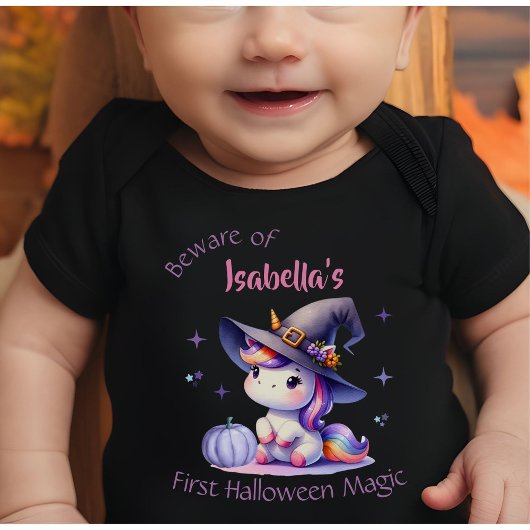 Schattige eenhoorn meisjes eerste Halloween met na Romper
