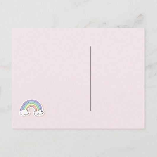 Schattige Eenhoorn - Meisjes Verjaardag Briefkaart (Achterkant)