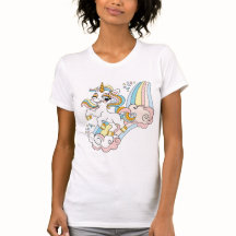 Schattige eenhoorn op een regenboog