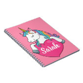 Schattige Eenhoorn Persoonlijke Naam  Notitieboek (Rechterzijde)