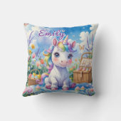 Schattige eenhoorn picknickkussen – bewerkbare naa kussen (Achterkant)