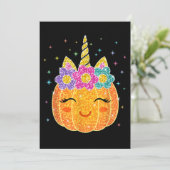 Schattige Eenhoorn Pompoen Halloween Thanksgiving Kaart (Staand voorkant)