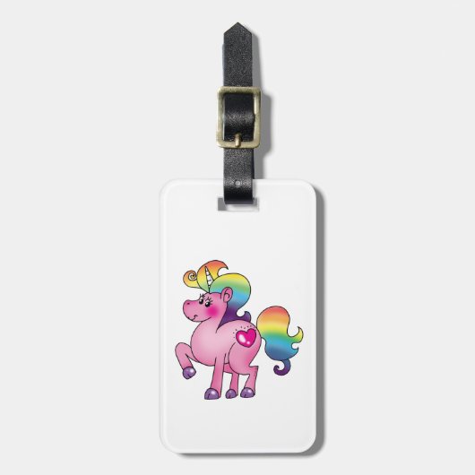 schattige eenhoorn-pony bagagelabel (Voorkant verticaal)