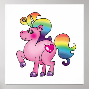 schattige eenhoorn-pony poster