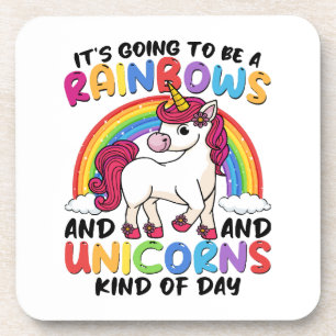 Schattige Eenhoorn Regenboog Grappig Bier Onderzetter