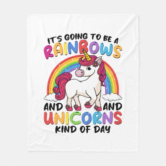 schattige eenhoorn regenboog grappig fleece deken (Voorkant)