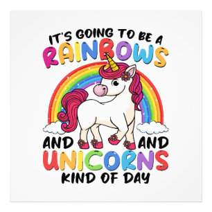 schattige eenhoorn regenboog grappig foto afdruk