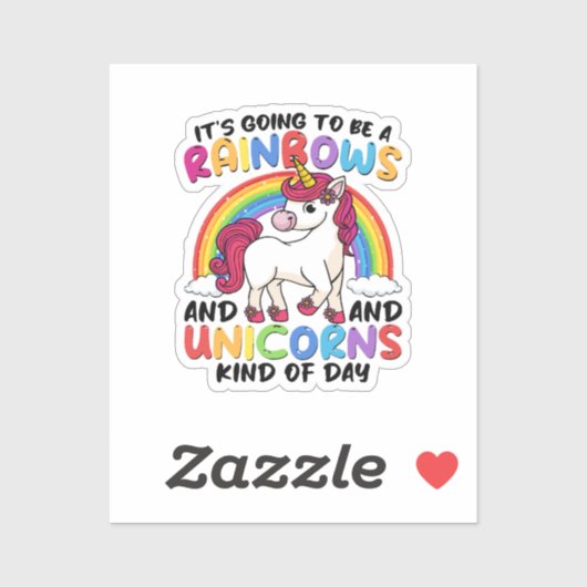 schattige eenhoorn regenboog grappig sticker (Vel)