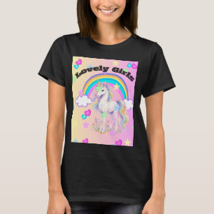 Schattige Eenhoorn Regenboog Sterren & Harten Magi T-shirt