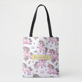 Schattige Eenhoorn Regenboog Tote Bag