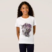 Schattige eenhoorn schedel en bloemen Boho T-shirt (Voorkant volledig)