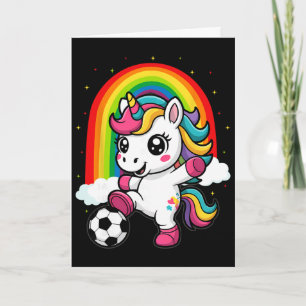 Schattige Eenhoorn Speelt Voetbal _1 Kaart
