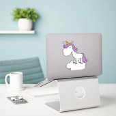 Schattige eenhoorn sticker (Laptop op bureau)