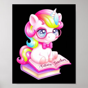 Schattige Eenhoorn Toekomstige Leraar Klaslokaal Poster