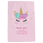 Schattige eenhoorn verjaardagsmeisje dank u medium cadeauzakje (Voorkant)