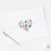 Schattige  eenhoornpatroon hart sticker (Envelop)