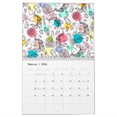 Schattige  eenhoornpatroon kalender (Feb 2026)