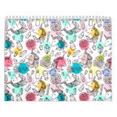Schattige  eenhoornpatroon kalender (Hoes)