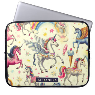 Schattige eenhoornpatroon Laptop Sleeve