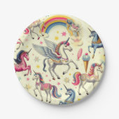  Schattige eenhoornpatroon Papieren Bordje (Voorkant)