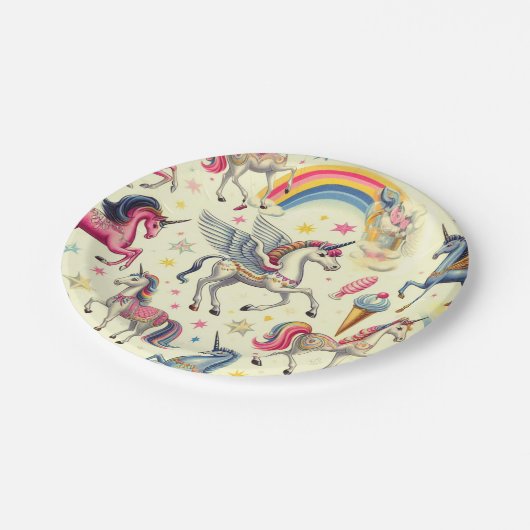  Schattige eenhoornpatroon Papieren Bordje (Gekanteld)