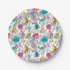 Schattige  eenhoornpatroon papieren bordje