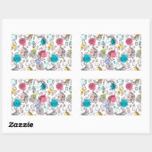 Schattige  eenhoornpatroon rechthoekige sticker (Vel)