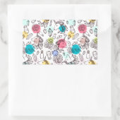 Schattige  eenhoornpatroon rechthoekige sticker (Tas)